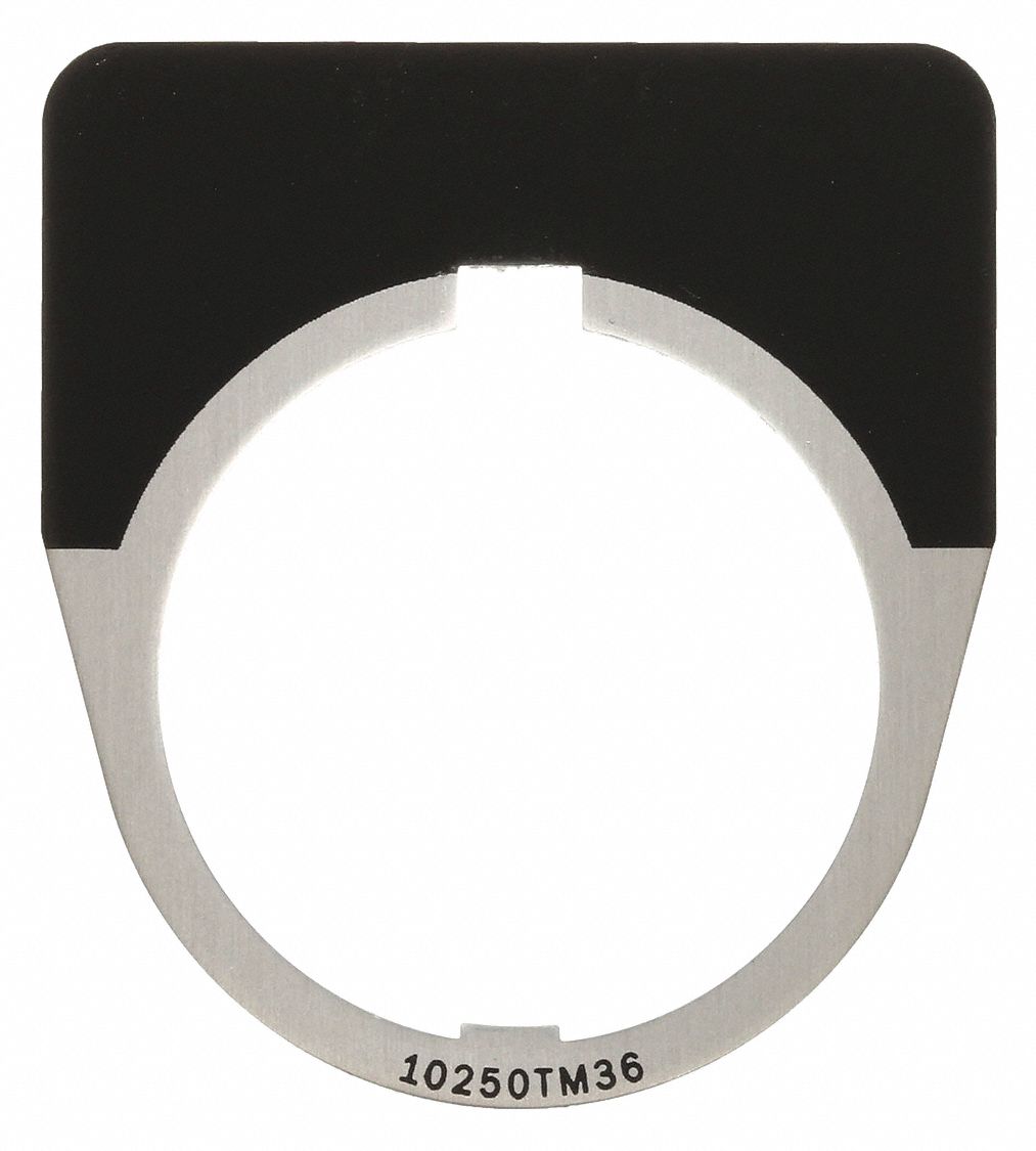 Legend Plate: 30 mm Panel Mounting Size, Half-Round, 1 5/8 in Overall Wd, For Series 10250T