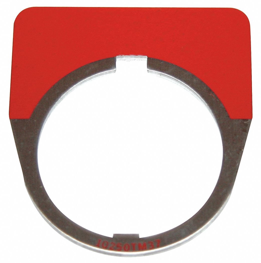 30mm 1/2 Round Blank Legend Plate, Aluminum, Red