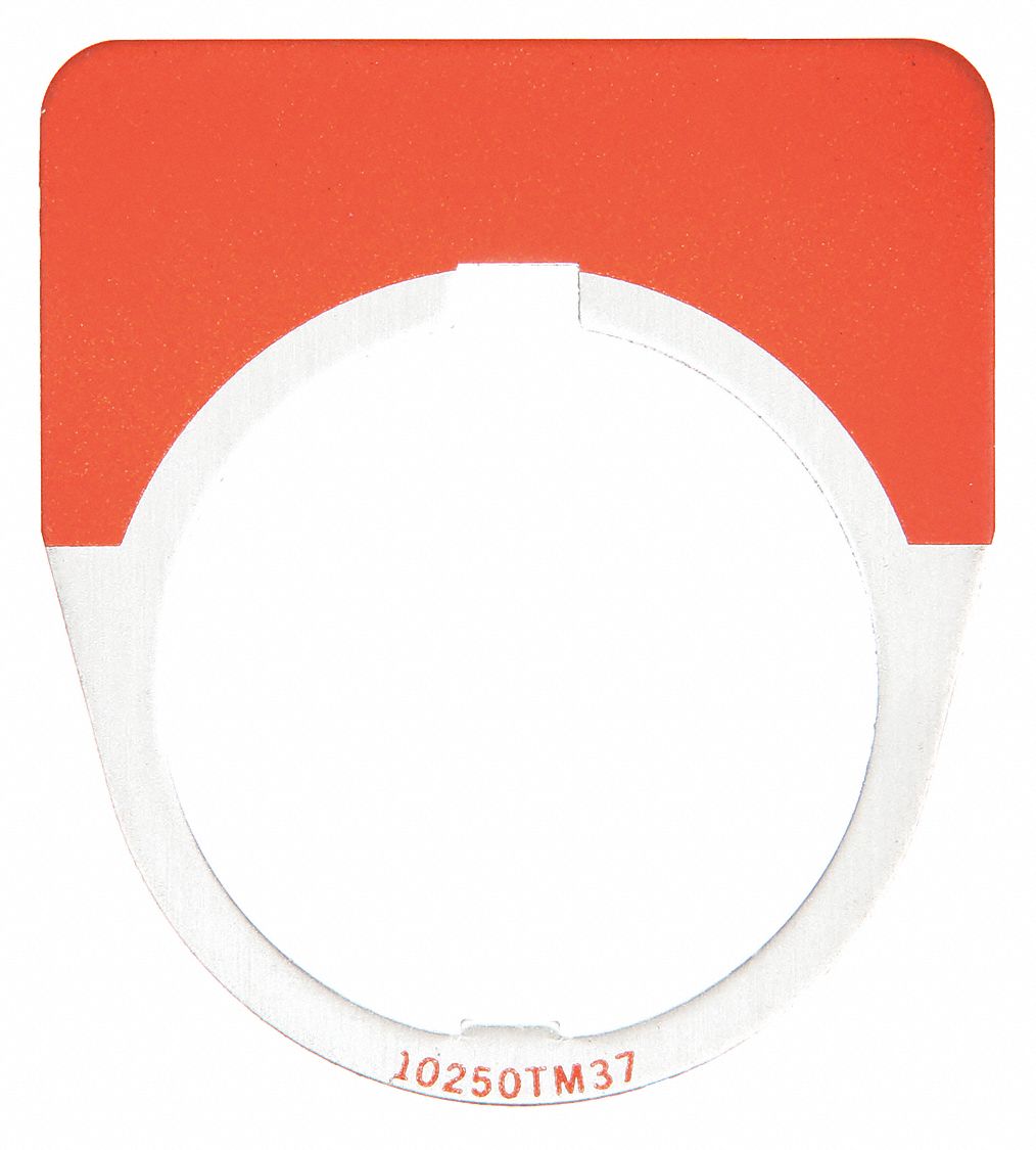 Legend Plate,  White/Red,  Half-Round