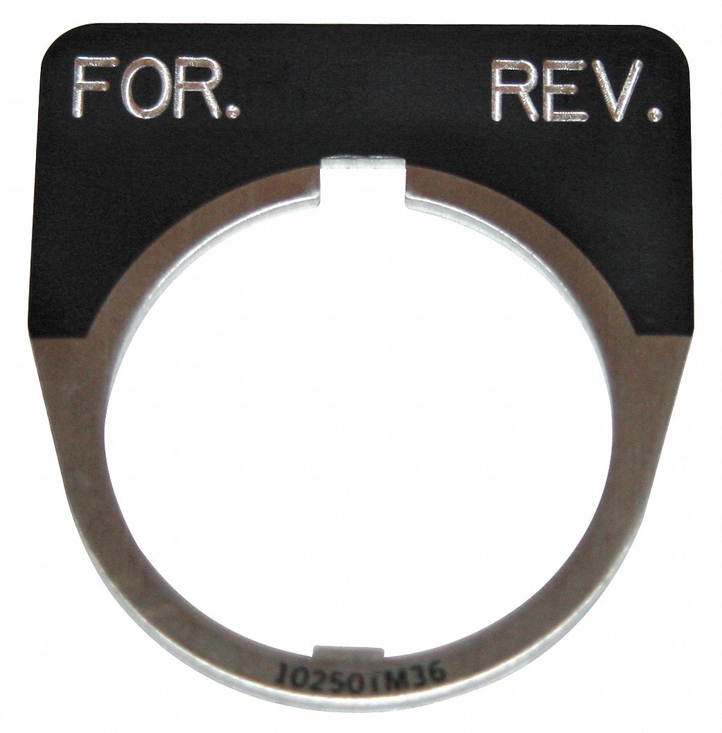 Legend Plate: 30 mm Panel Mounting Size, Half-Round, 1 5/8 in Overall Wd, For Series 10250T