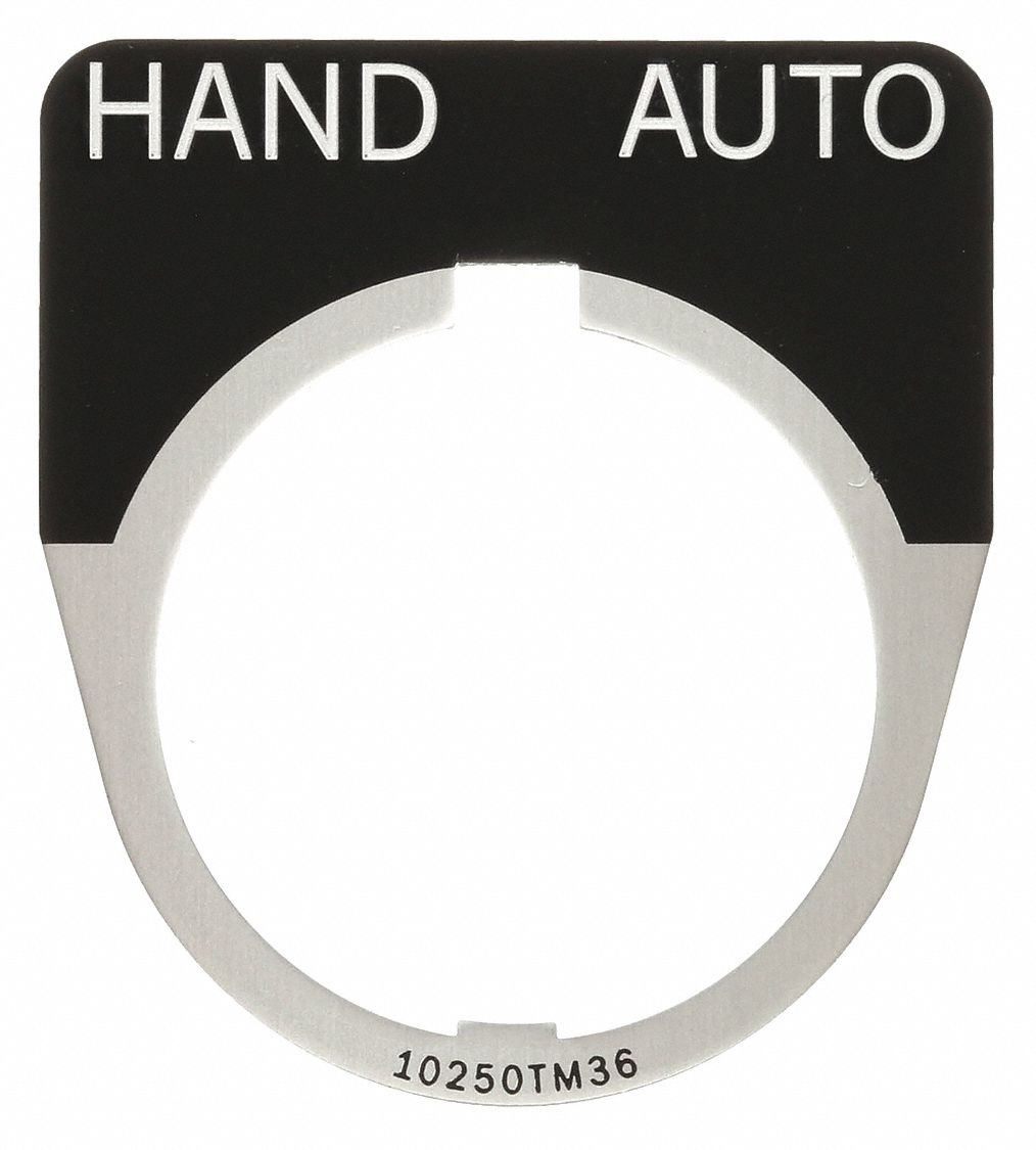 Legend Plate: 30 mm Panel Mounting Size, Half-Round, 1 1/2 in Overall Wd, For Series 10250T