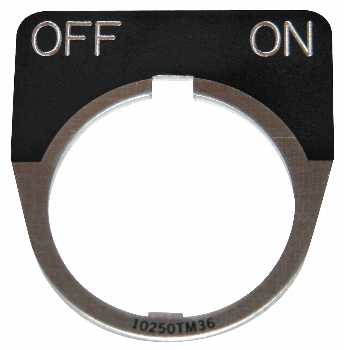 LegendPlate Off-On White/Blk Half-Round