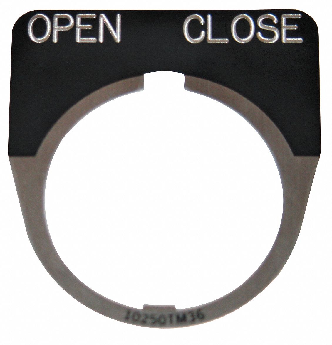 LegendPlate OpenClose Wht/Blk HalfRound