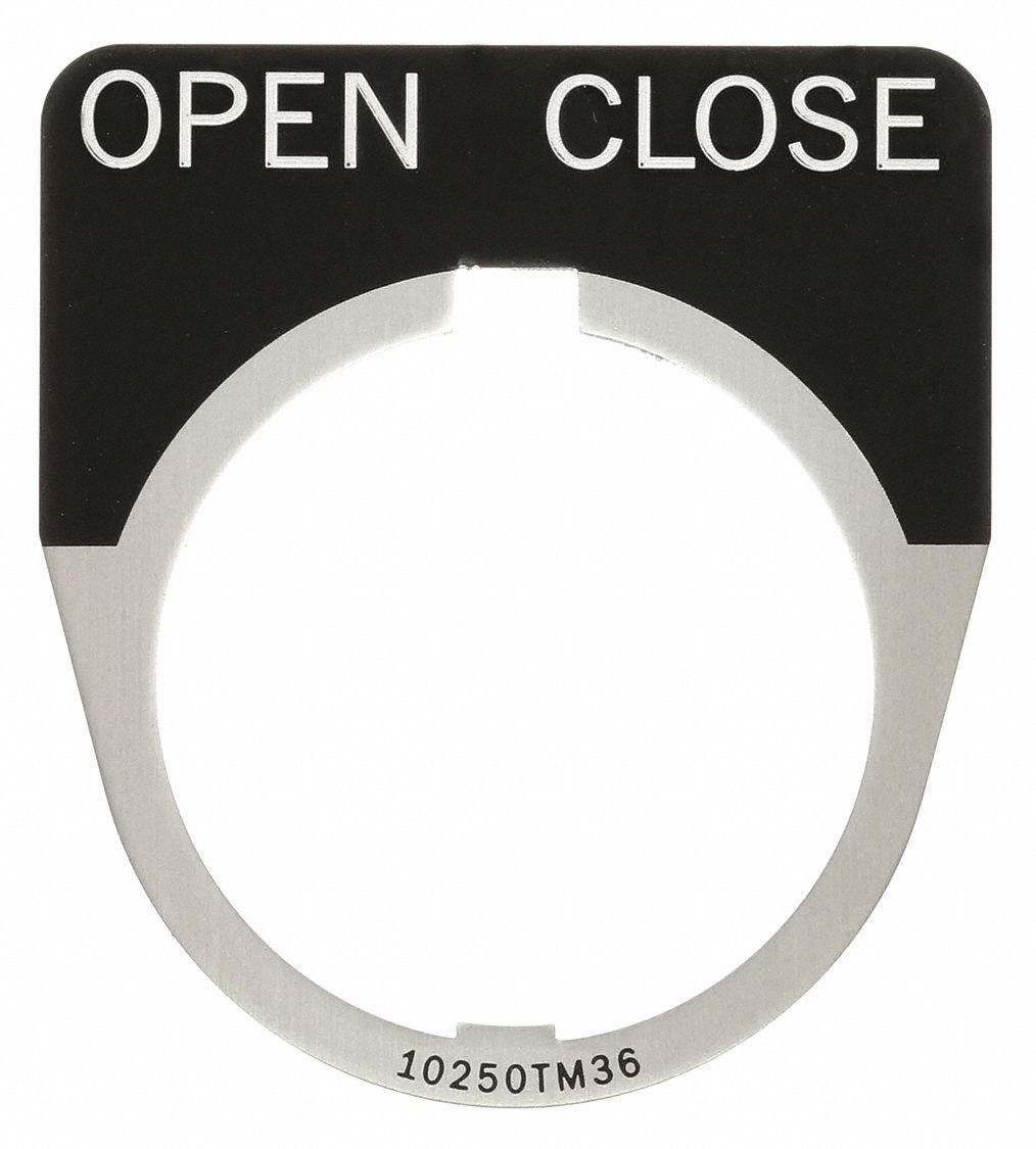 Legend Plate: 30 mm Panel Mounting Size, Half-Round, 1 1/2 in Overall Wd, For Series 10250T