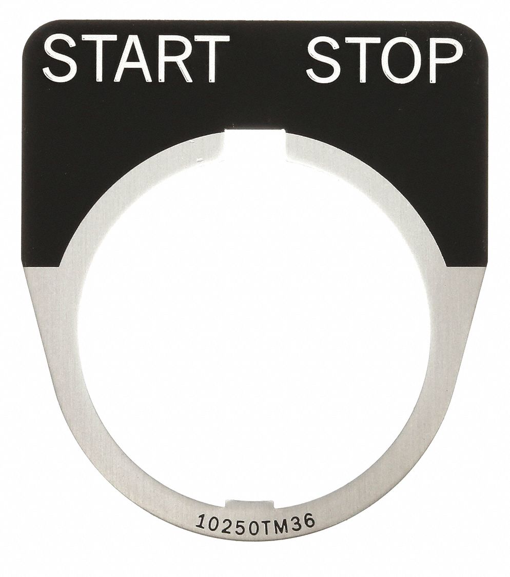 Legend Plate: 30 mm Panel Mounting Size, Half-Round, 1 5/8 in Overall Wd, For Series 10250T