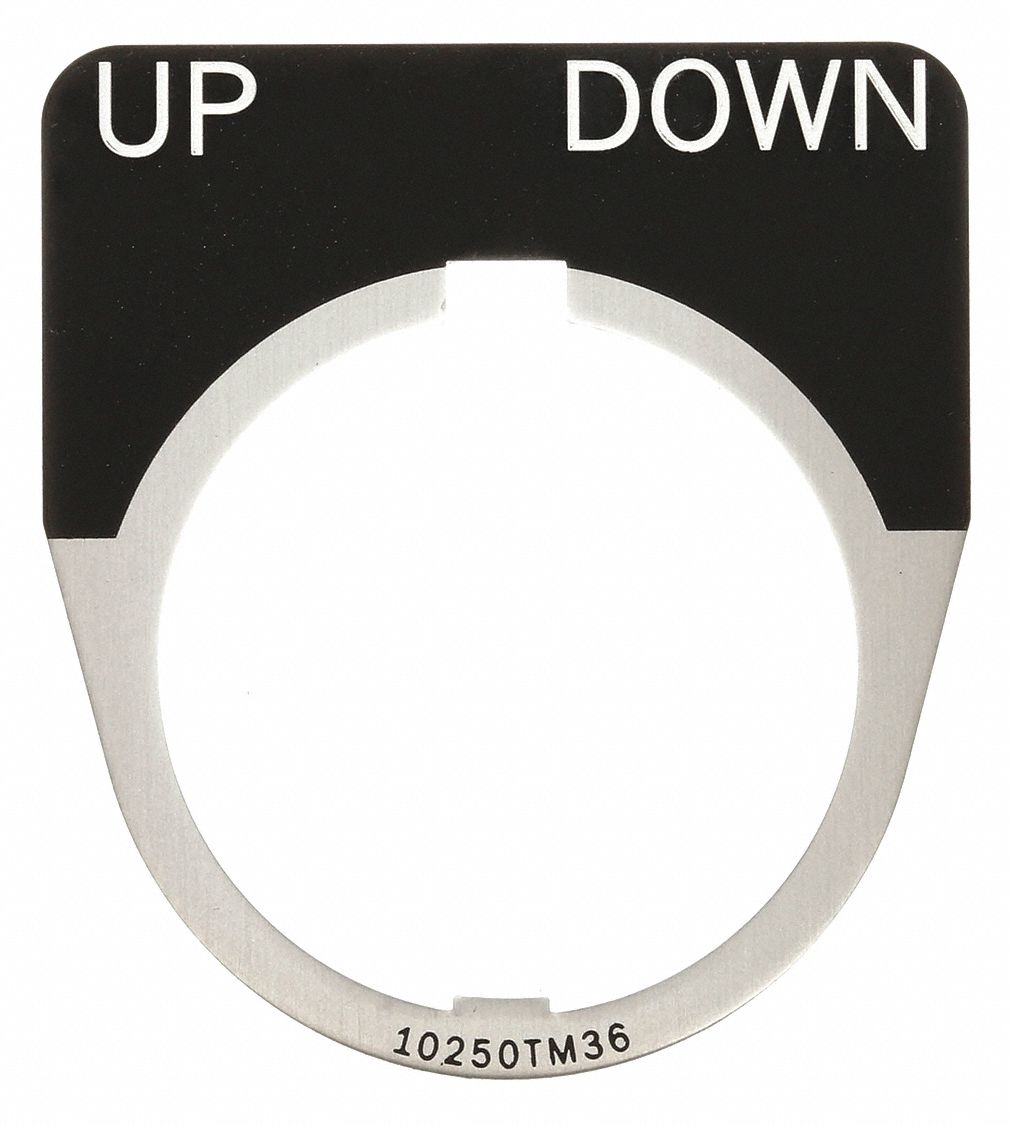 Legend Plate: 30 mm Panel Mounting Size, Half-Round, 1 5/8 in Overall Wd, For Series 10250T