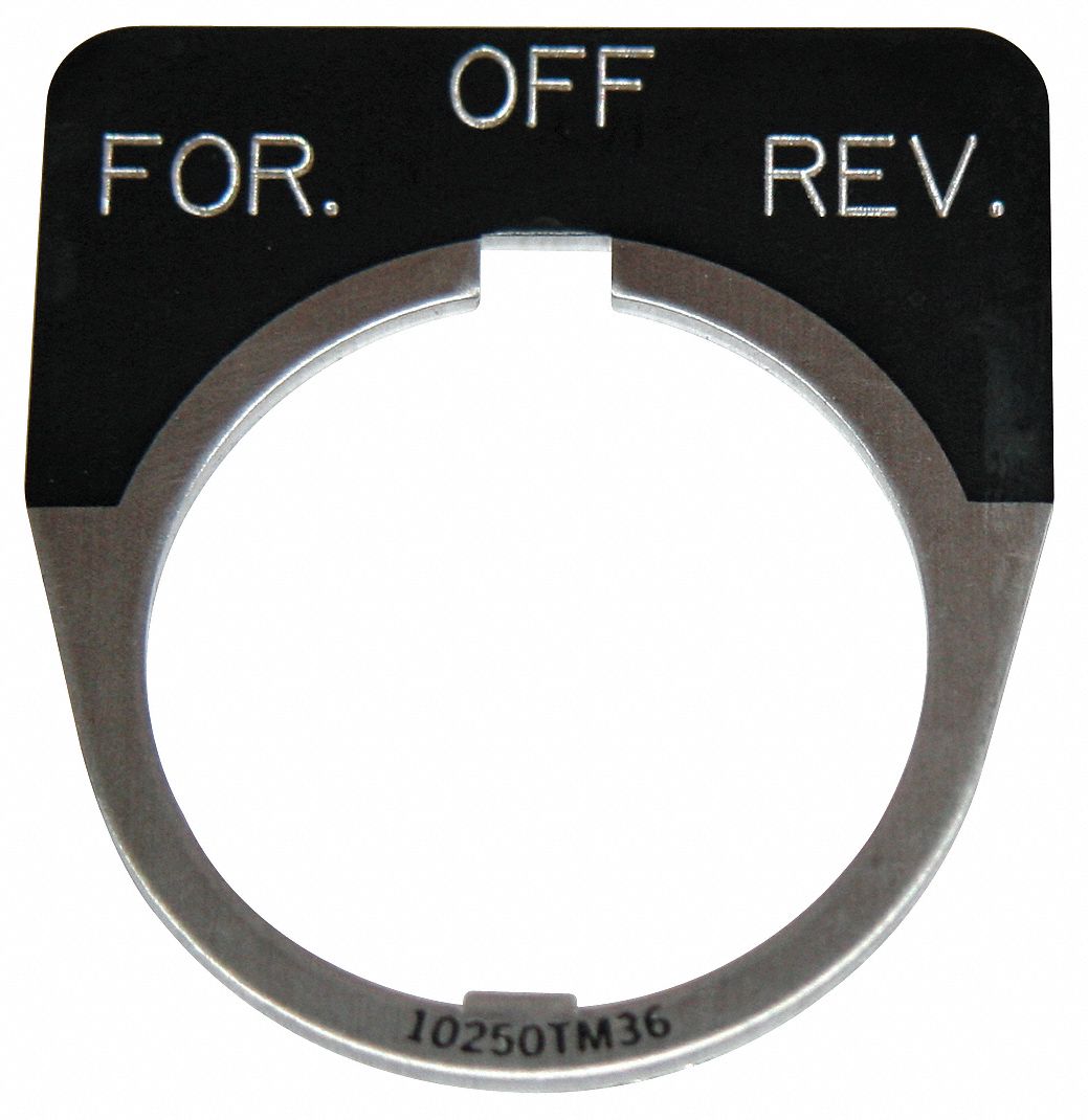 LegendPlate ForOffRev Wht/Blk HalfRound