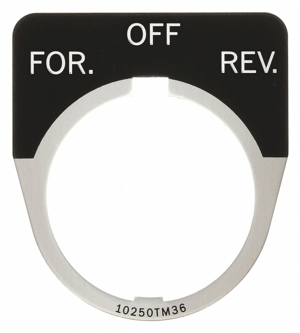 Legend Plate: 30 mm Panel Mounting Size, Half-Round, 1 5/8 in Overall Wd, For Series 10250T