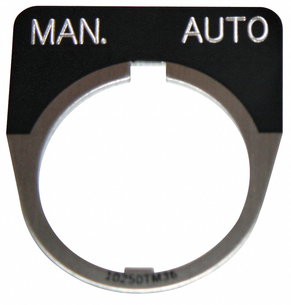 LegendPlate Man-Auto Wht/Blk Half-Round