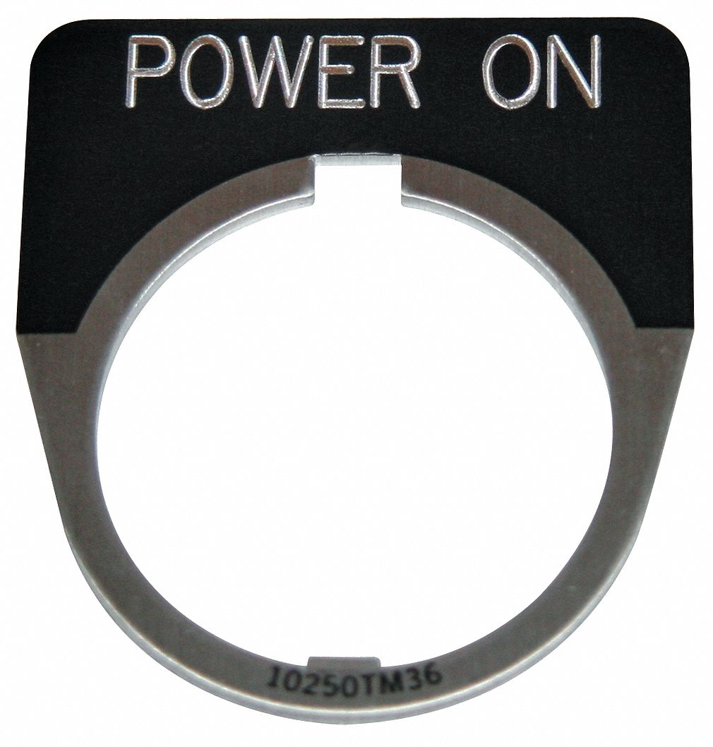 LegendPlate PowerOn Wht/Blk Half-Round