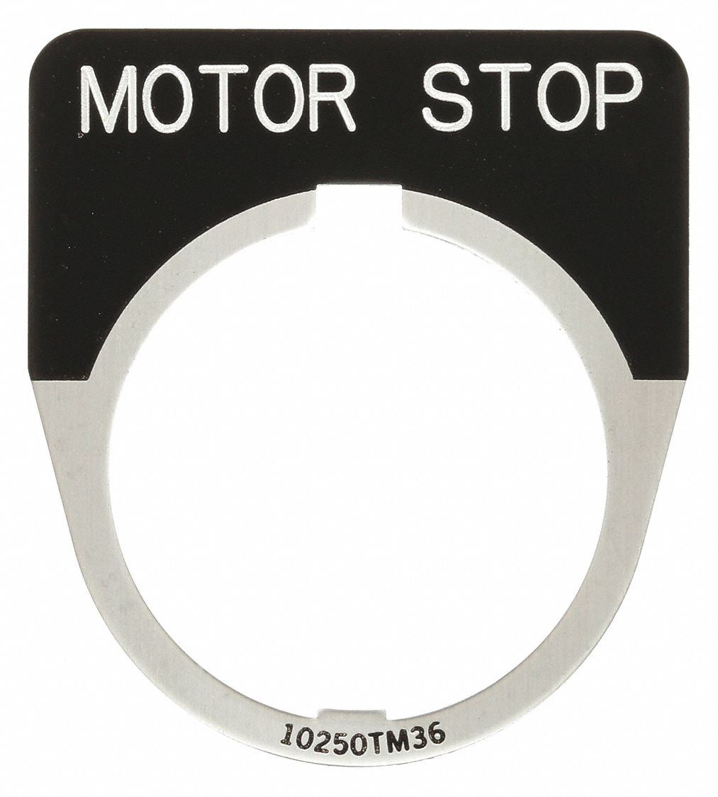 Legend Plate: 30 mm Panel Mounting Size, Half-Round, 1 5/8 in Overall Wd, For Series 10250T