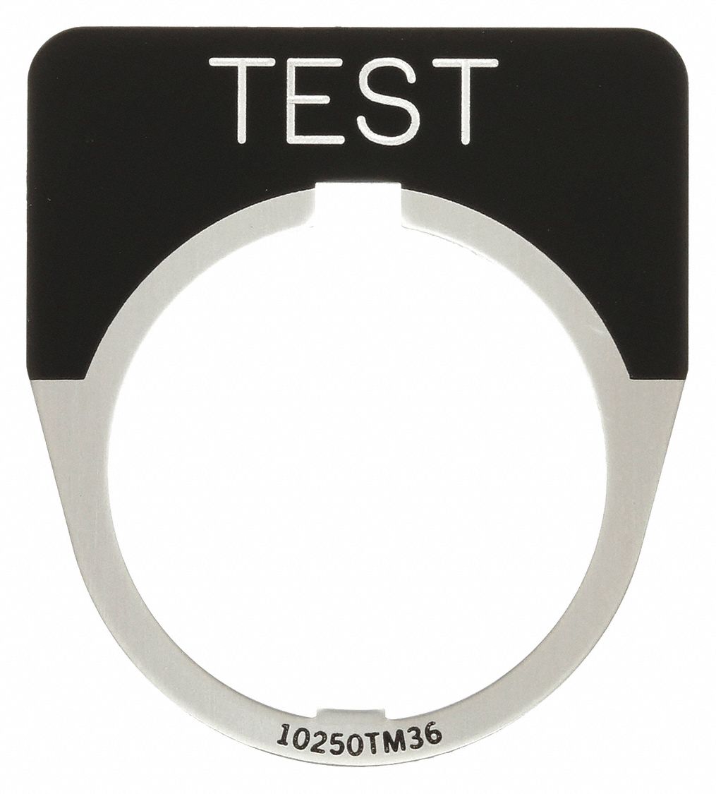 Legend Plate: 30 mm Panel Mounting Size, Half-Round, 1 5/8 in Overall Wd, For Series 10250T