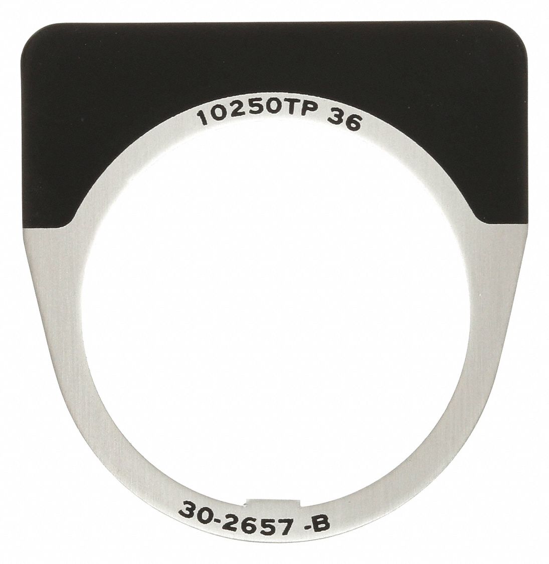 Legend Plate,  White/Black,  Half-Round