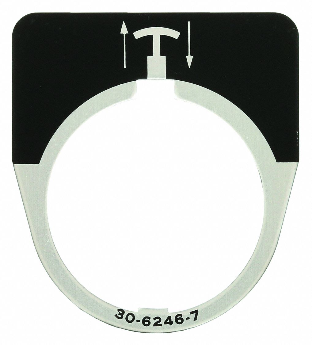 Legend Plate,  White/Black,  Half-Round