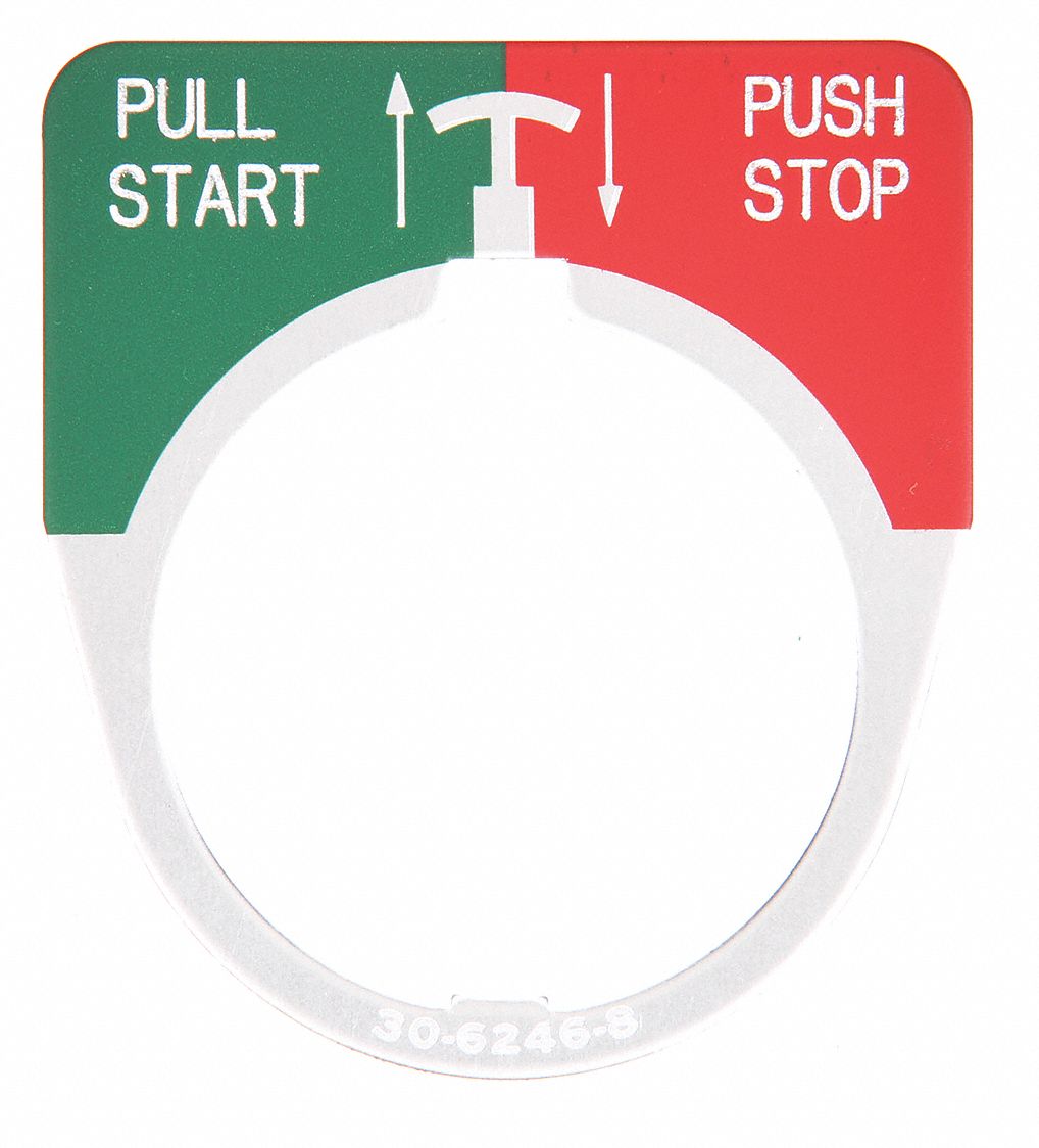 Legend Plate: 30 mm Panel Mounting Size, Half-Round, 1 5/8 in Overall Wd, For Series 10250T