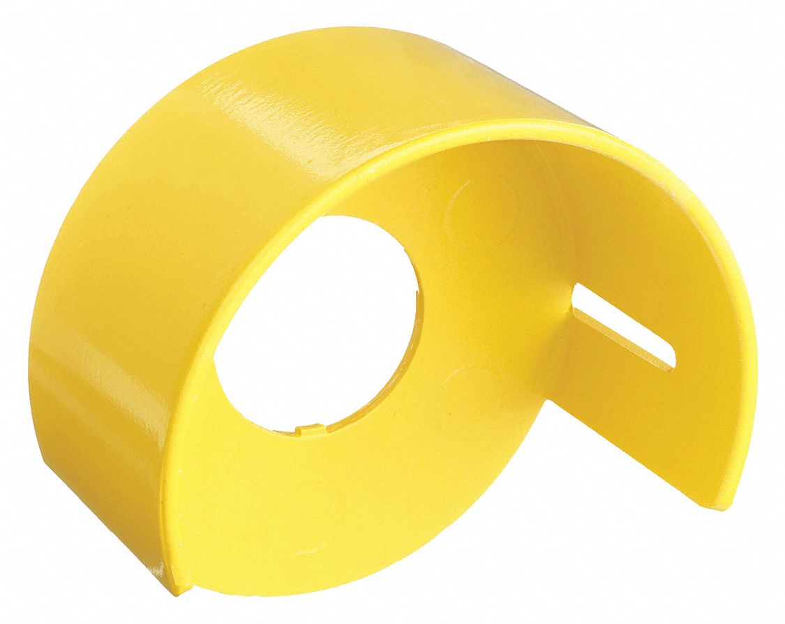 Pushbutton Guard: 30 mm Panel Mounting Hole Dia, Yellow, 10250T