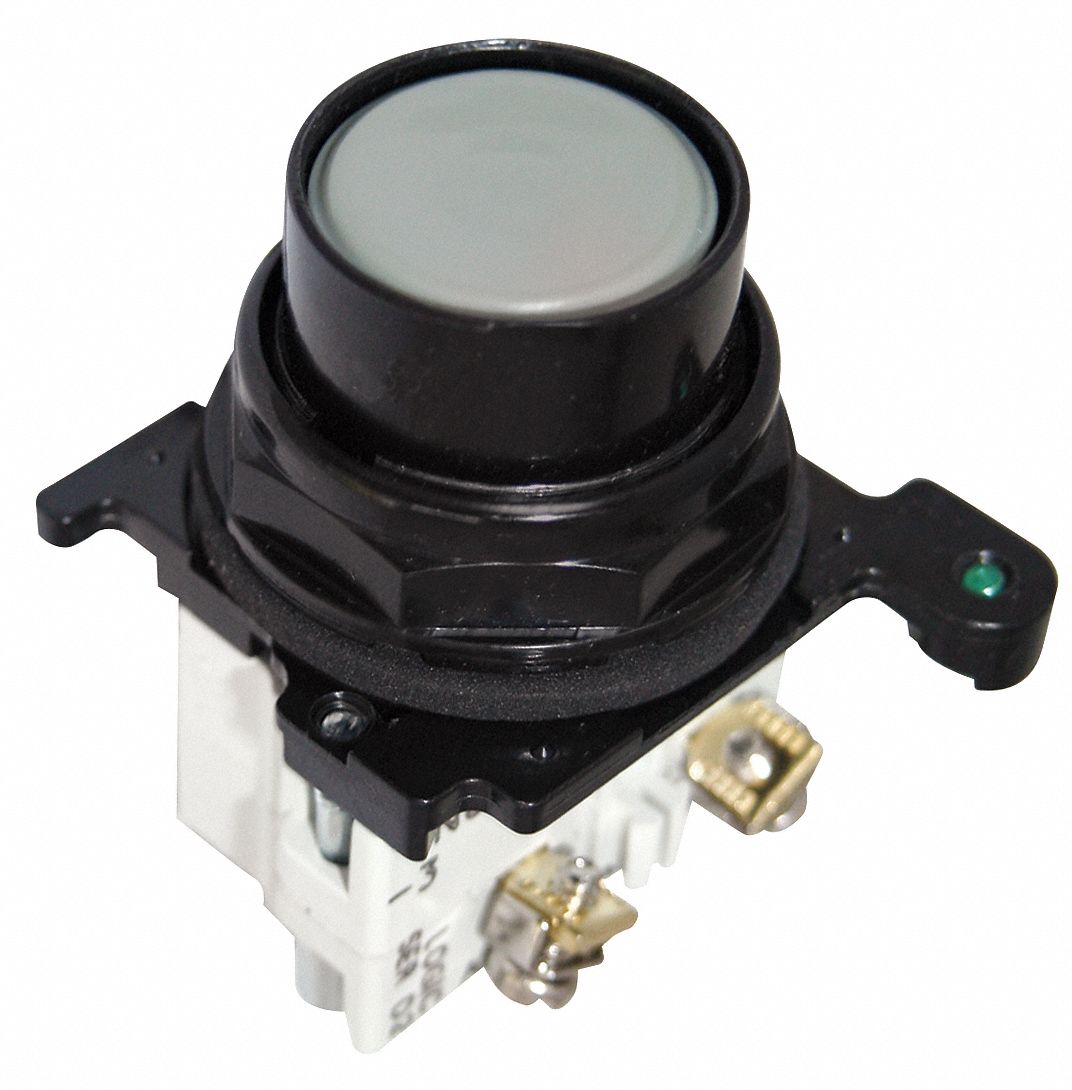 Flush Push Button Operator: Non-Illuminated, Flush Profile, Metallic, 30 mm, 1NC