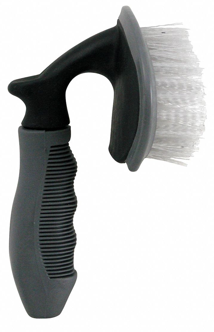 TIRE BRUSH,6-3/4" L,GRAY,WHITE