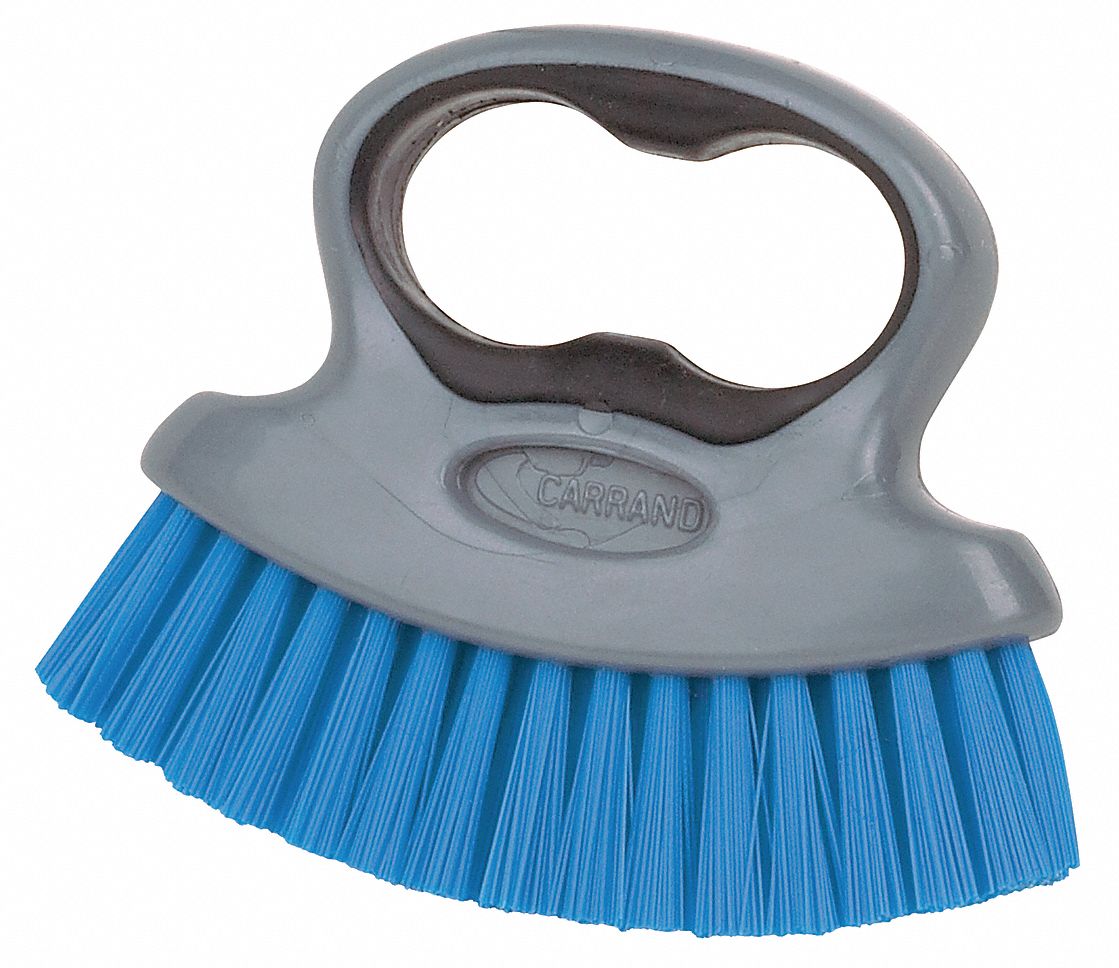 SCRUB BRUSH, HANDHELD BRUSH, 1 IN BRISTLE L, 1 IN BRUSH HEAD W, FIRM, BLUE, POLYPROPYLENE