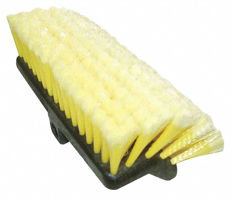 CAR WASH BRUSH, BRUSH HEAD, 2¼ IN BRISTLE L, 6 IN BRUSH HEAD W, SOFT, YELLOW, PVC