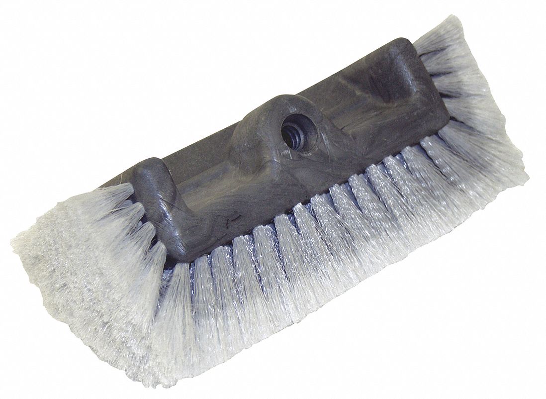 QUAD HEAD BRUSH, BRUSH HEAD, 2¼ IN BRISTLE L, 6 IN BRUSH HEAD W, SOFT, GREY/WHITE, PVC