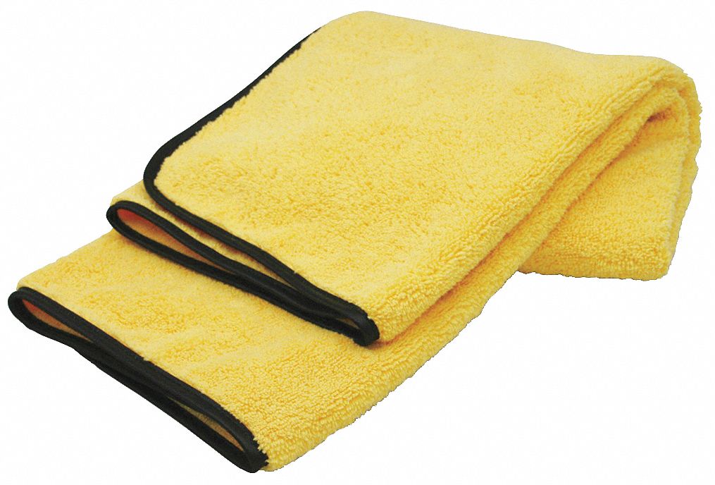 CARRAND Microfiber Cloth, Medium Duty, 22 in x 36 in, Yellow 39R426
