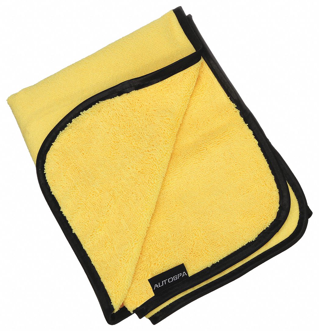 Microfiber Cloth: Microfiber, New, Yellow, 22 in x 36 in, 320 g/sq m Cleaning Cloth Density