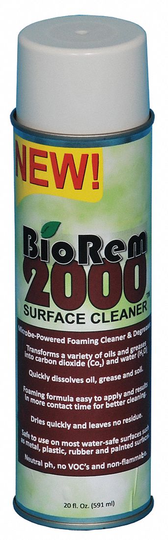 Cleaner/Degreaser: Water Based, Aerosol Spray Can, 20 oz Container Size, 12 PK