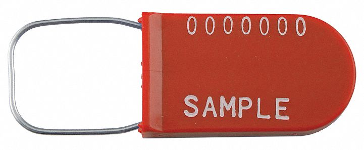 Padlock Seals Red Unfinished PK100