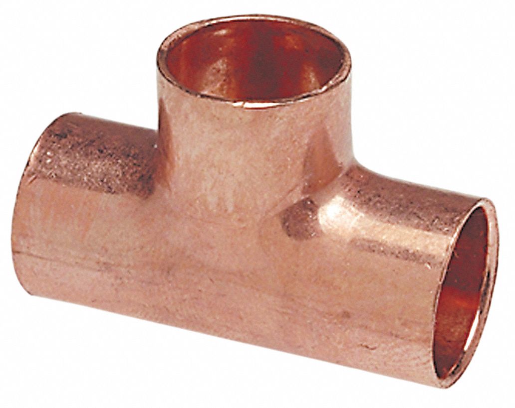 REDUCING TEE: WROT COPPER, CUP X CUP X CUP, 1½ IN X 1 IN X 1 IN COPPER TUBE SIZE