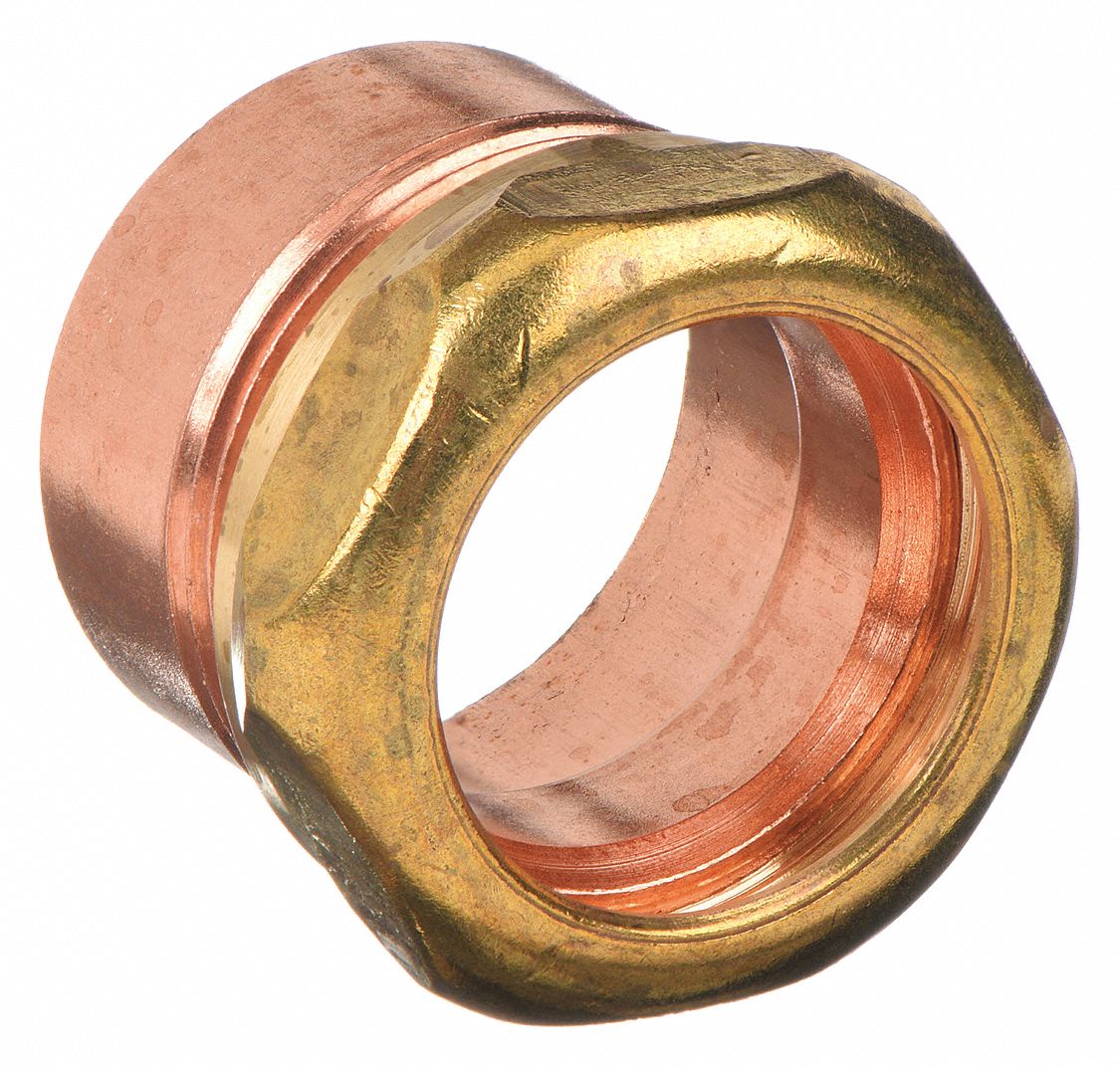 Sweat Fitting Adapter: 1 1/2 in CTS x 1 1/2 in CTS, FTG x Compression, Wrot Copper