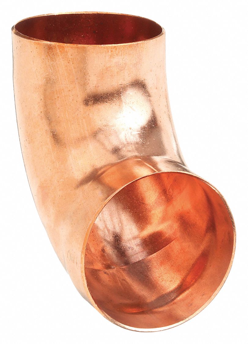 Sweat Fitting Elbow: 2 in CTS x 2 in CTS, Cup x FTG, Wrot Copper