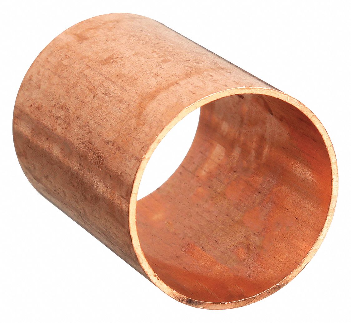 Sweat Fitting Coupling: 5/8 in CTS x 5/8 in CTS, Cup x FTG, No Center Stop, Wrot Copper