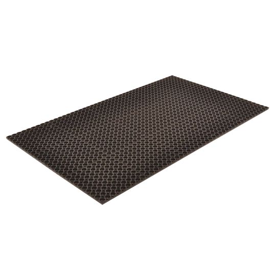 Choice 3' x 10' Black Rubber Anti-Fatigue Floor Mat with Beveled Edge -  1/2 Thick