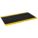 ANTIFATIGUE MAT, PEBBLE, 3 X 5 FT, ⅜ IN THICK, BLACK/YELLOW BORDER, PVC FOAM, BEVELED