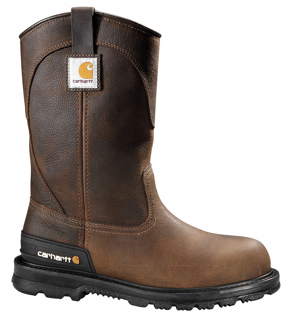 CARHARTT Wellington Boot, 12, W, Men's, Brown, Plain Toe Type, 1 PR ...