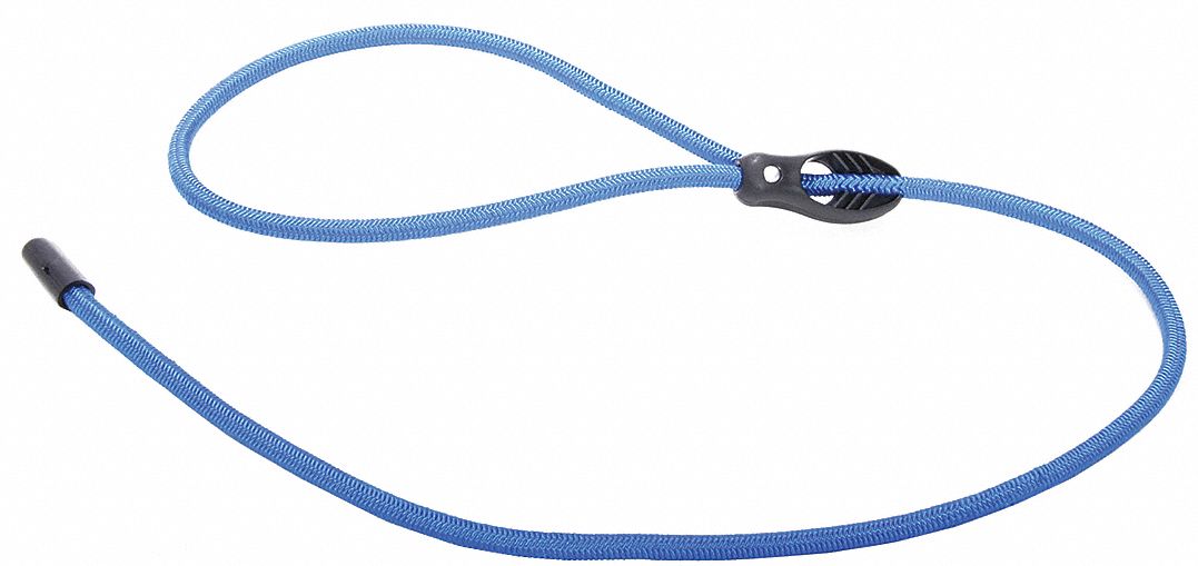 Blue Polypropylene/Rubber Bungee Cord with Scissor Locks, Bungee Length: 40 in