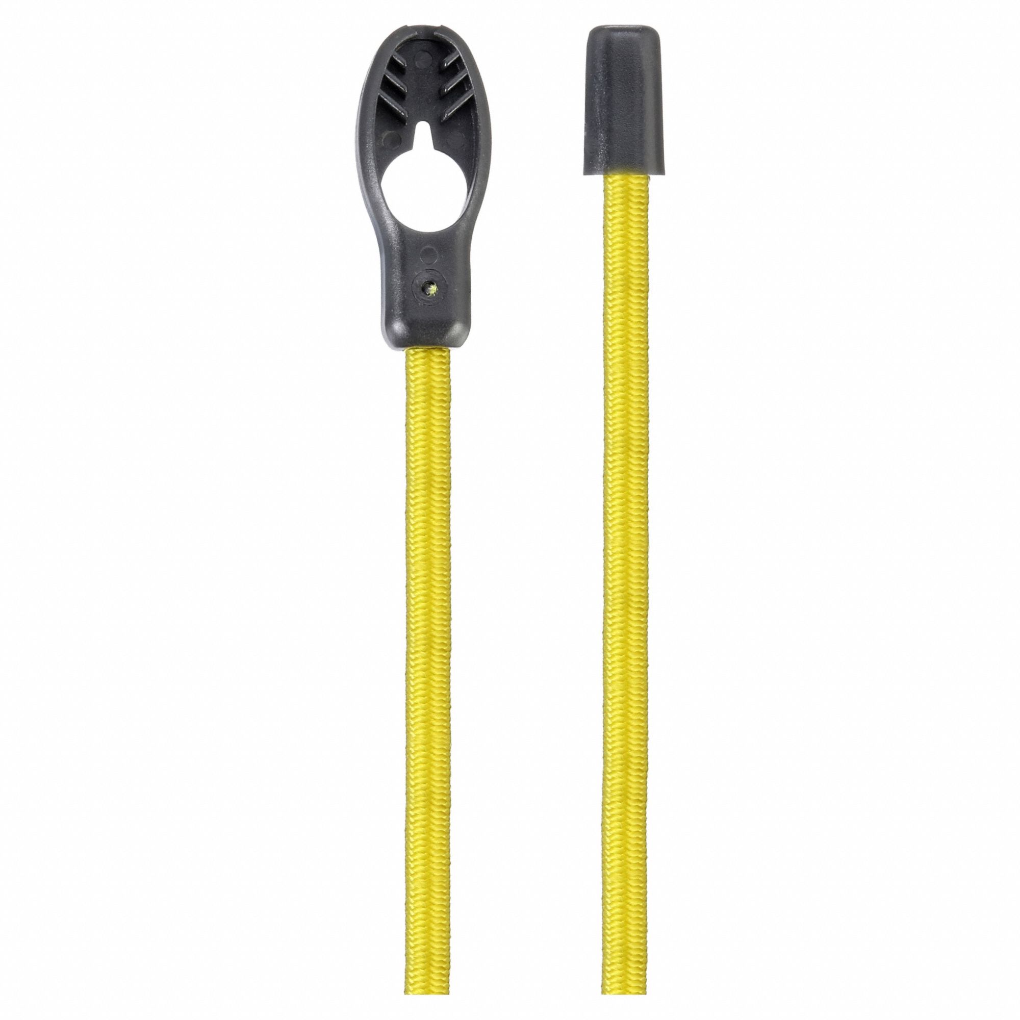 BUNGEE CORD, SCISSOR LOCK, 2 IN HOOK L, POLYPROPYLENE, 24 IN L, YELLOW, 25 PK
