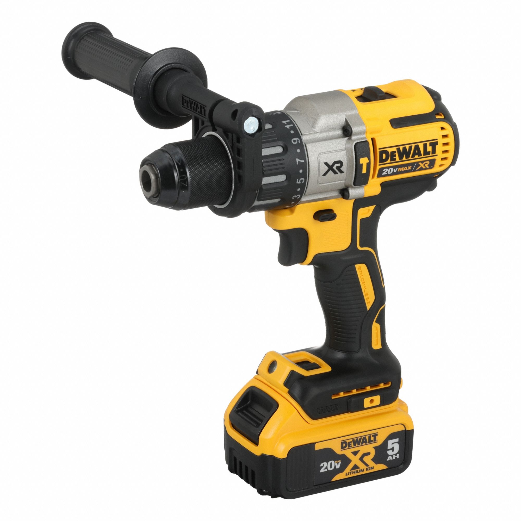 Hammer Drill Kit: 20V DC, Premium, 1/2 in Chuck, 1/2 in Concrete Capacity, 3 Speeds