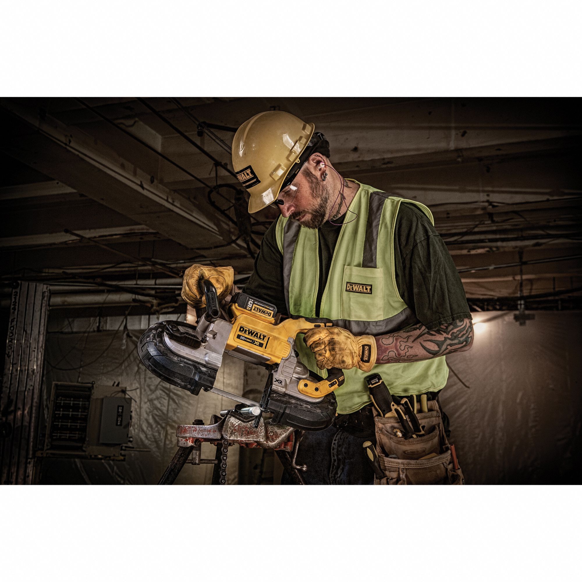 DEWALT Cordless, Portable Band Saw, 20V DC, 44 7/8 in Blade Length 39RV81DCS374P2 Grainger