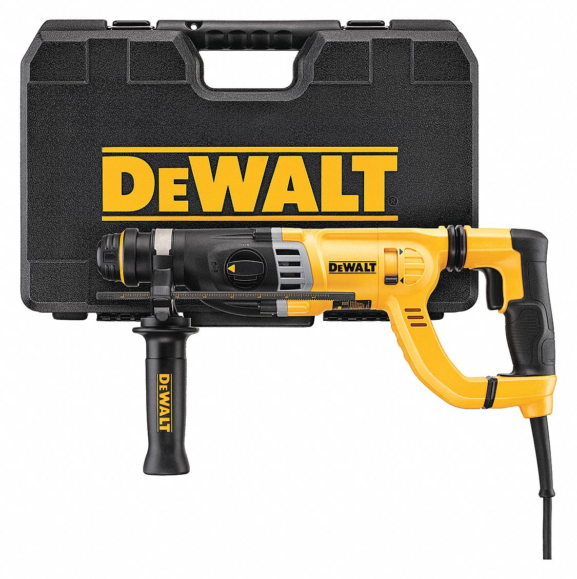 ROTARY HAMMER KIT, CORDED, SDS-PLUS, D-HANDLE, ¾ IN CAPACITY, 2.2 FT-LB, 120V AC/8.5A