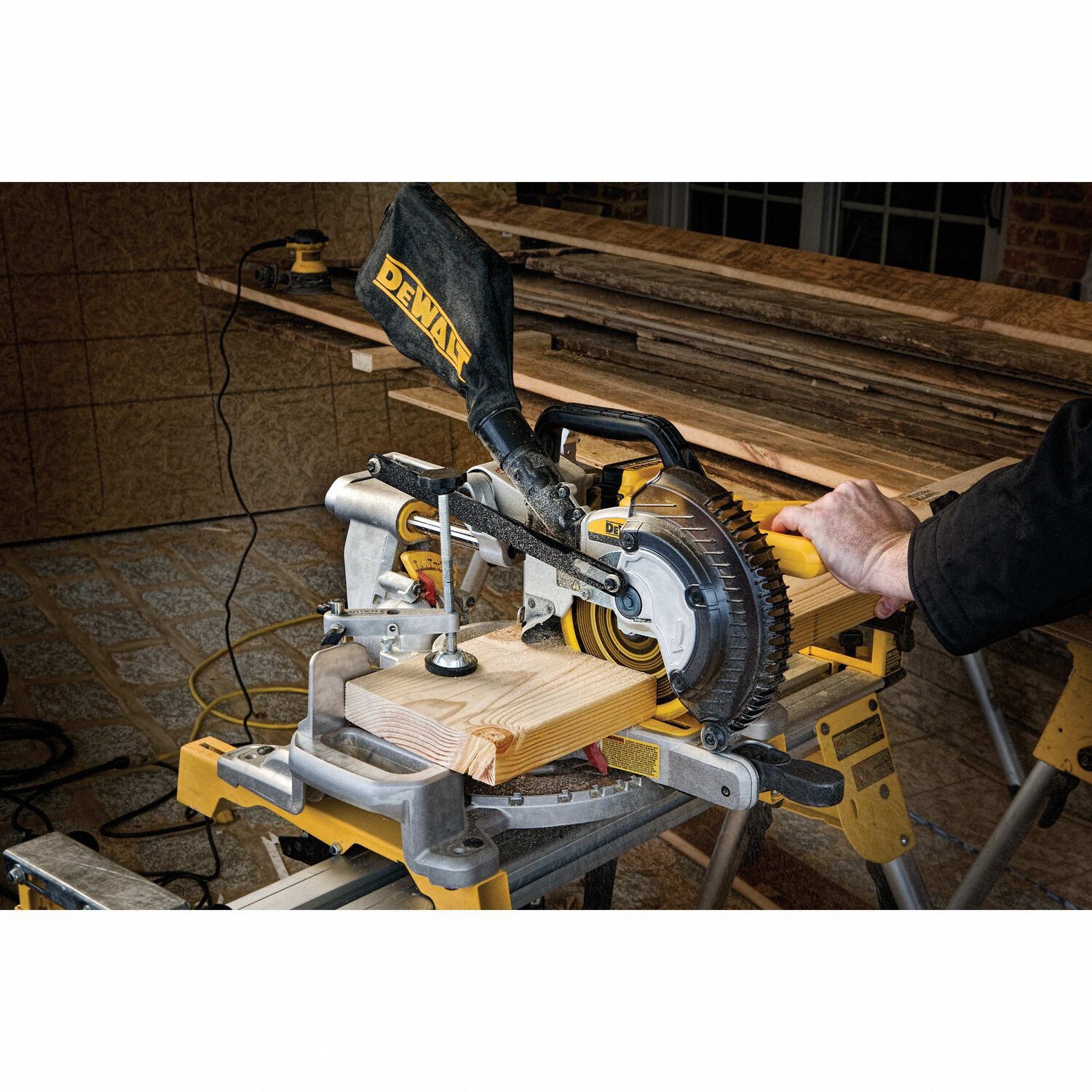 DEWALT Miter Saw 7 1/4 in Blade Dia., Sliding, 48° Left to 35° Right