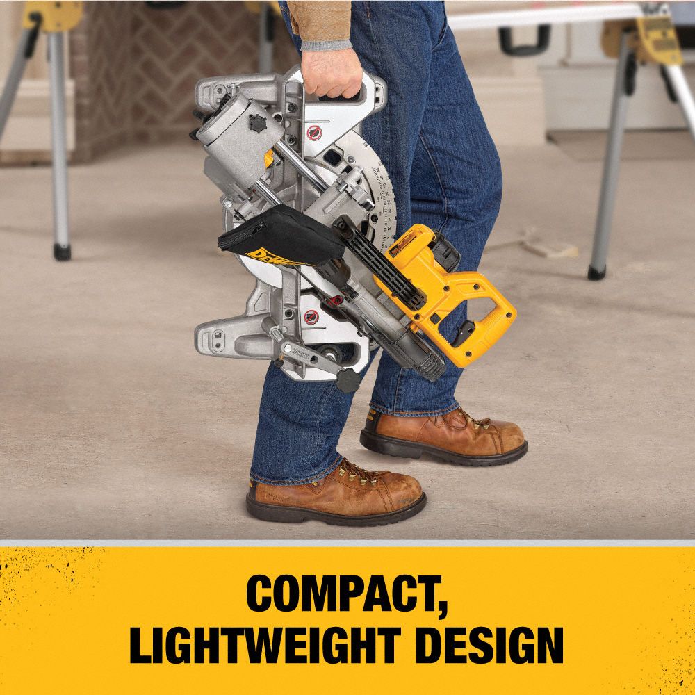 DEWALT Miter Saw 7 1/4 in Blade Dia., Sliding, 48° Left to 35° Right