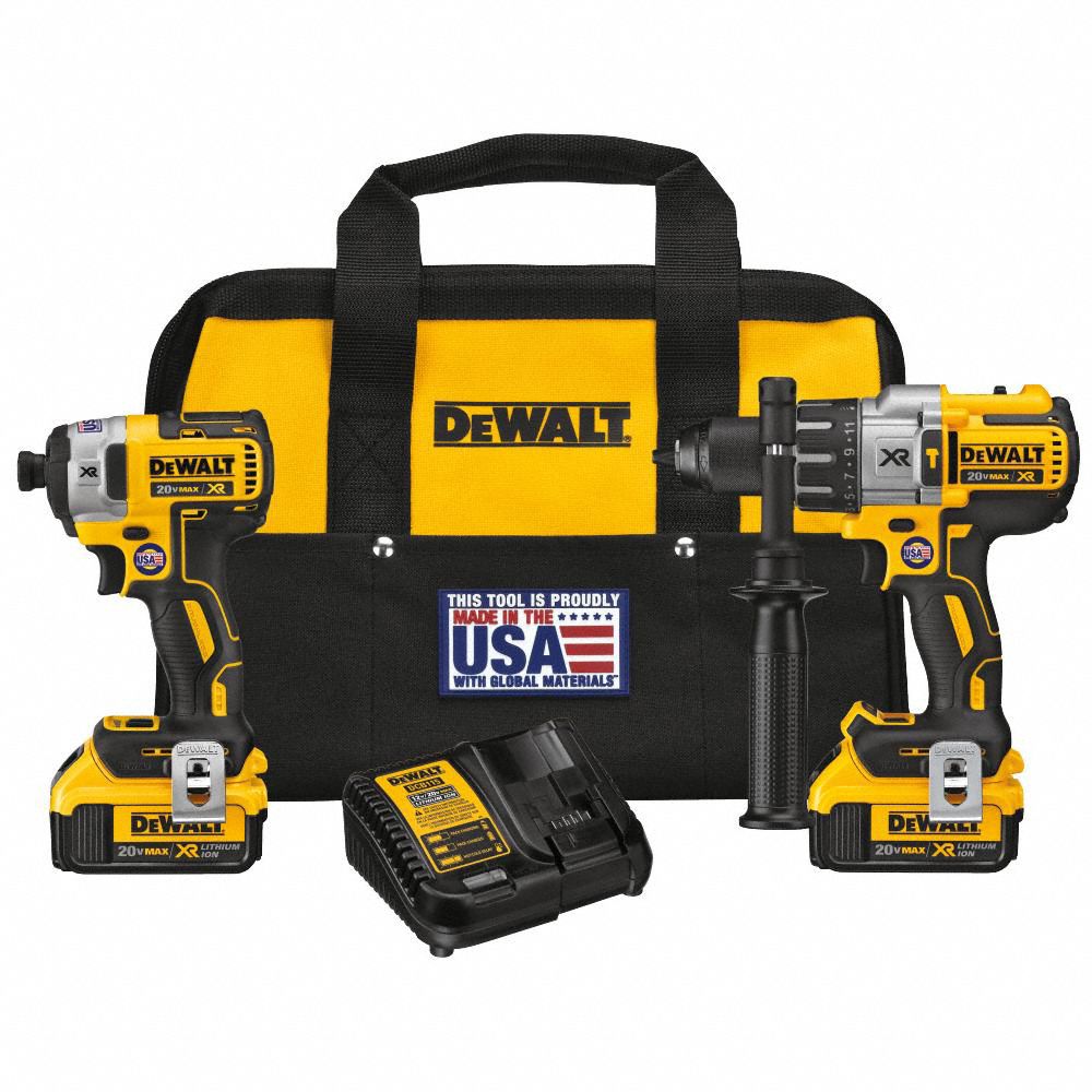 Cordless Tool Combination Kit: 2 Tools, Hammer Drill/Impact Driver, 20 V DC Volt, 20V MAX*