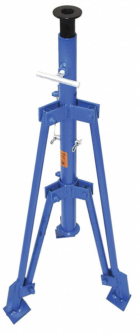 COLLAPSIBLE PIPE STAND, STEEL, 10 X 10 X 36 IN, 33 TO 55 IN, 4000 LB, V-HEAD, T-BOLT