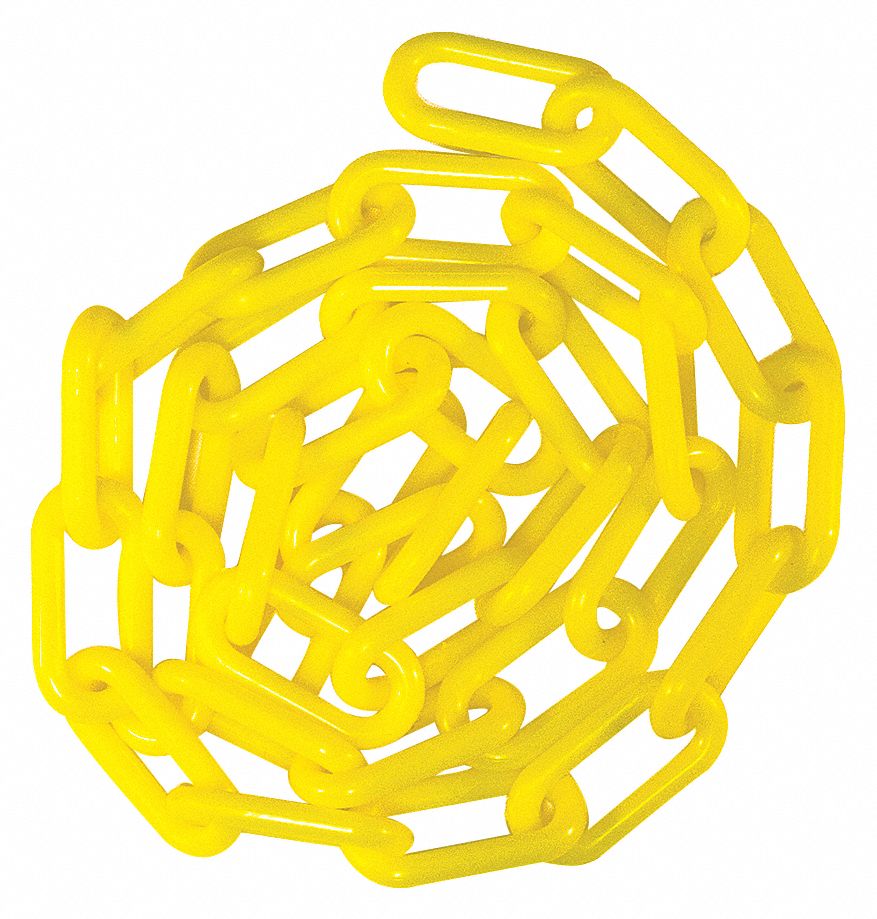 1-1/2IN PLASTIC CHAIN YELLOW 50FT