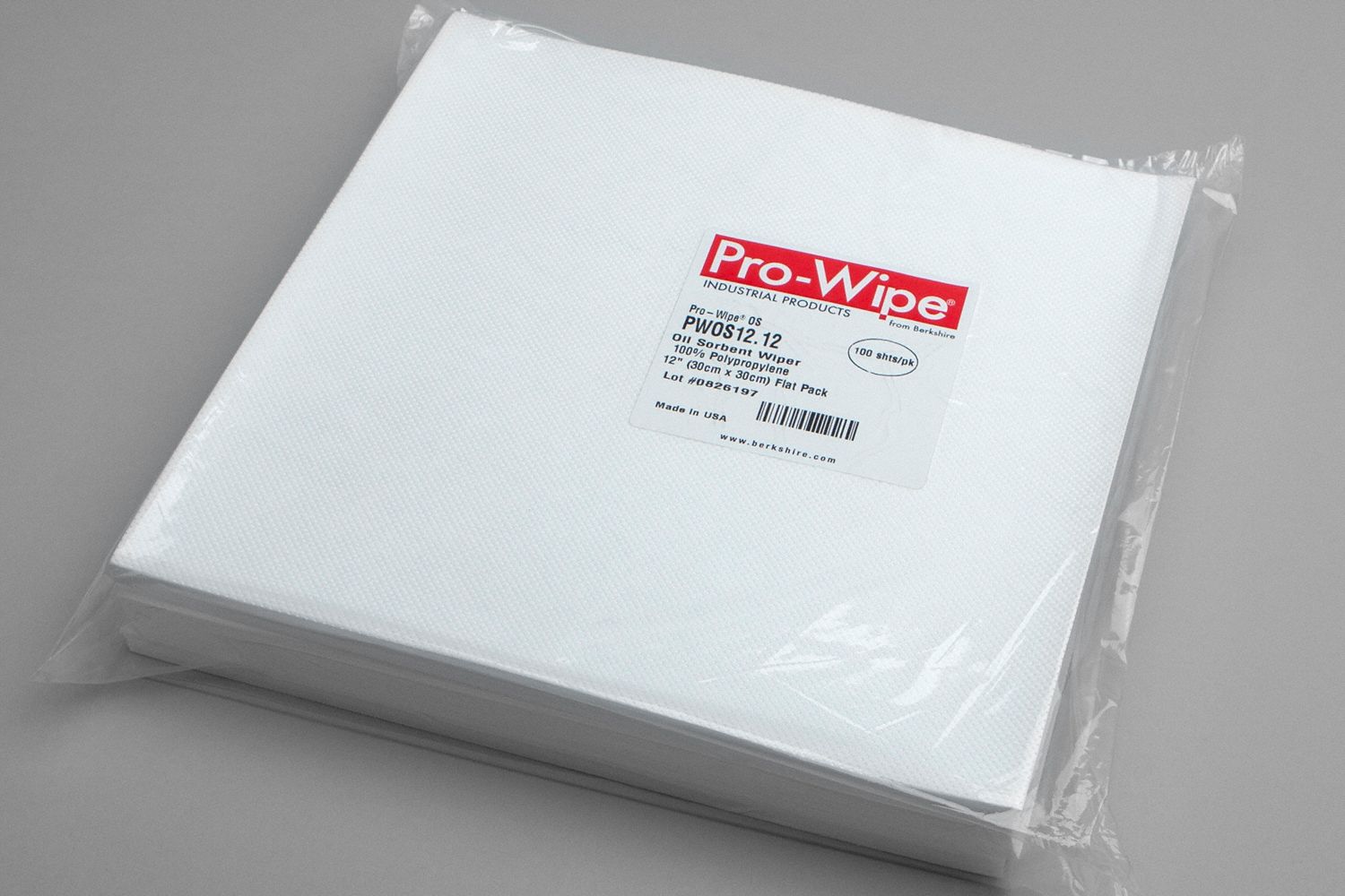BERKSHIRE Dry Wipe, ProWipe(R) OS, 12 in x 12 in, Number of Sheets 100