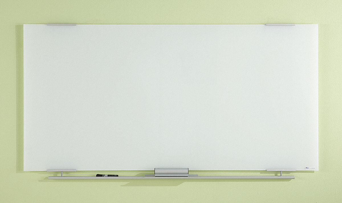 ICEBERG GlossFinish Glass Dry Erase Board, Wall Mounted, 36 inH x 48