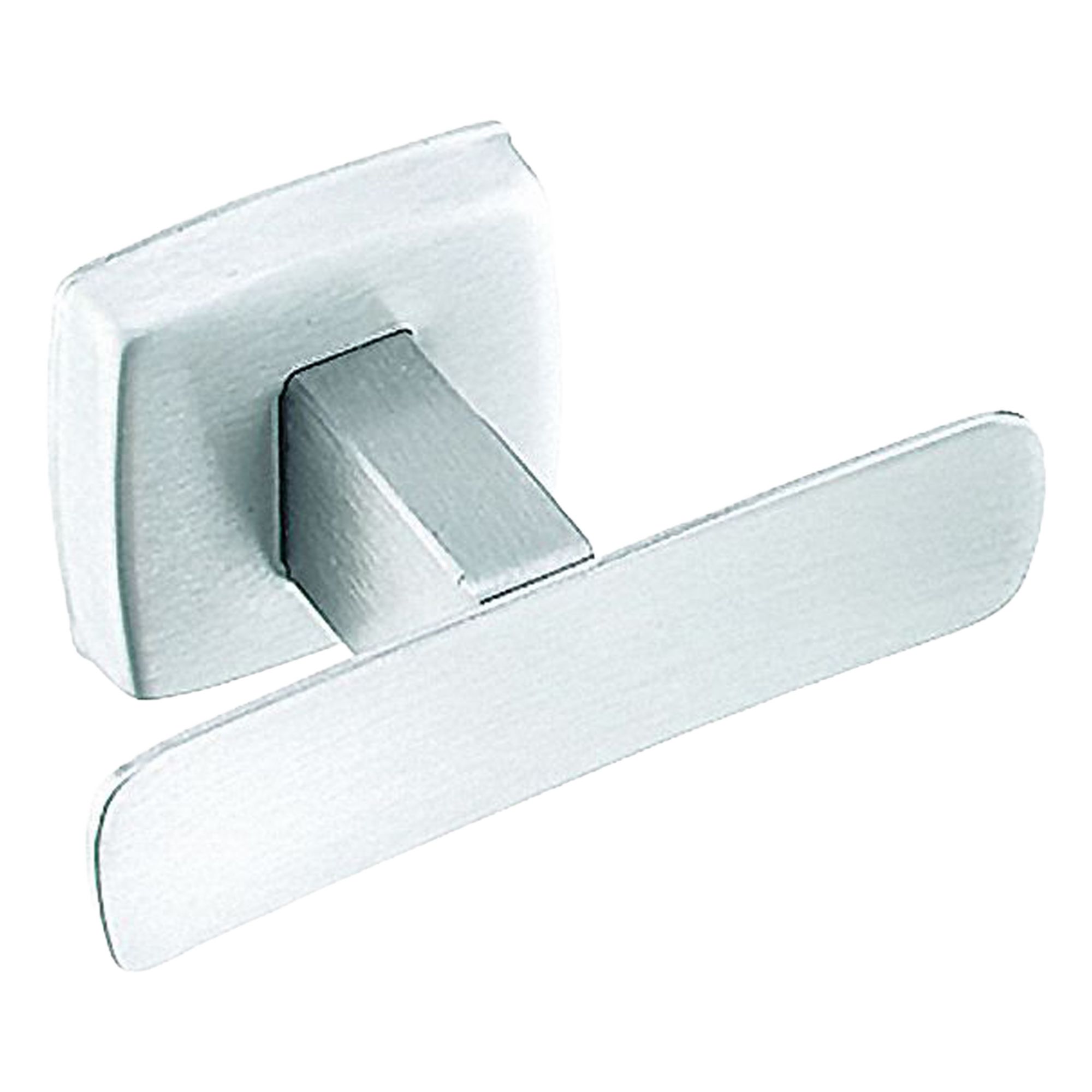 Robe Hook: 2 in x 2 in x 2 1/4 in, Stainless Steel, Satin, Mounting Screws