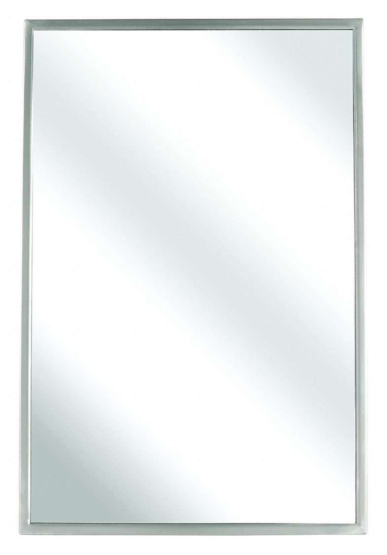 BX-MIRROR,18 X 36: RECTANGULAR, 36 IN X 18 IN, WALL, GLASS, THEFT RESISTANT, WITH FRAME